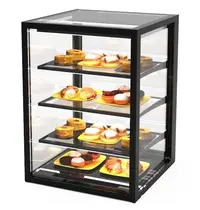 SAYL Neutrale Vitrine | INTEGRA | Zwart | 4 Niveaus | 600x600x815(h)mm 