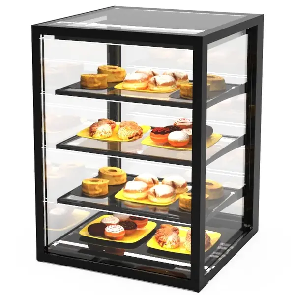 Neutrale Vitrine | INTEGRA | Zwart | 4 Niveaus | 600x600x815(h)mm