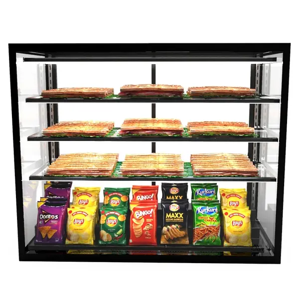 Neutrale Vitrine | INTEGRA | Zwart | 4 Niveaus | 1000x600x815(h)mm
