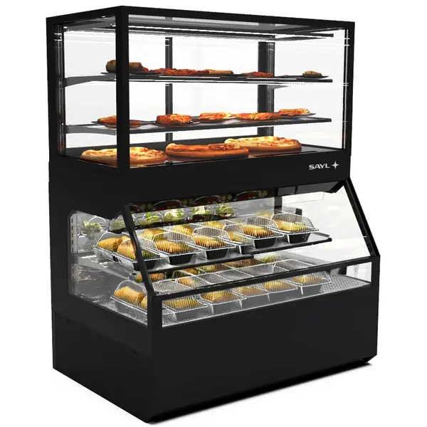 Verwarmd Wandmeubel | INTEGRA COMBI | Zwart | 60°C/70°C | 2 + 3 Niveaus | Zelfbediening (Onder) | 2.2kW (230V) | Touchscreen | 1200x800x1480(h)mm