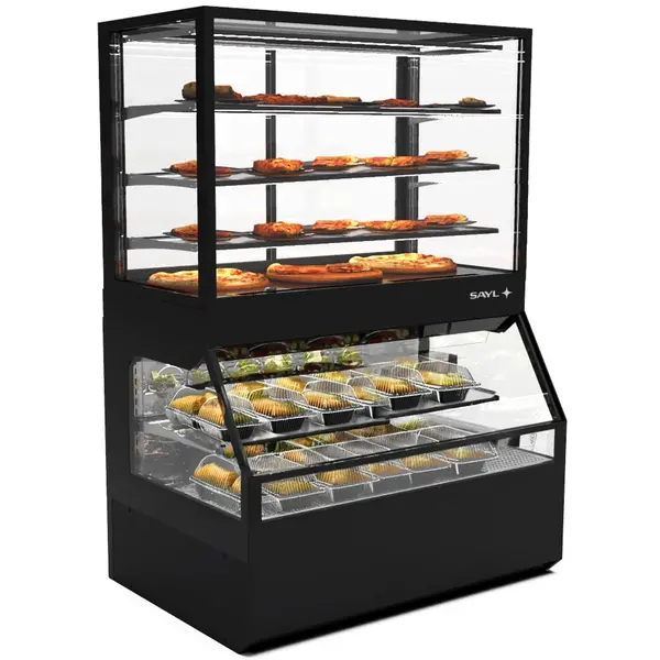 Verwarmd Wandmeubel | INTEGRA COMBI | Zwart | 60°C/70°C | 2 + 4 Niveaus | Zelfbediening (Onder) | 2.2kW (230V) | Touchscreen | 1200x800x1780(h)mm
