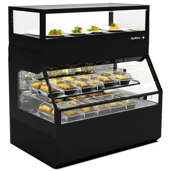 Verwarmd Wandmeubel | INTEGRA COMBI | Zwart | 60°C/70°C | 2 + 1 Niveaus | Zelfbediening (Onder) | 2.2kW (230V) | Touchscreen | 1200x800x1230(h)mm
