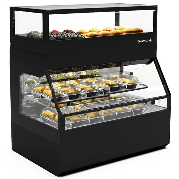Wandmeubel (Gekoeld + Verwarmd) | INTEGRA COMBI | Zwart | +4°C/+8°C (Onder) | 60°C/70°C (Boven) | Open (Onder) | Touchscreen | 1200x800x1230(h)mm