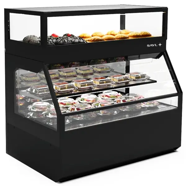 Wandmeubel (Gekoeld + Neutraal) | INTEGRA COMBI | Zwart | +4°C/+8°C (Onder) | Open (Onder) | Touchscreen | 1200x800x1230(h)mm