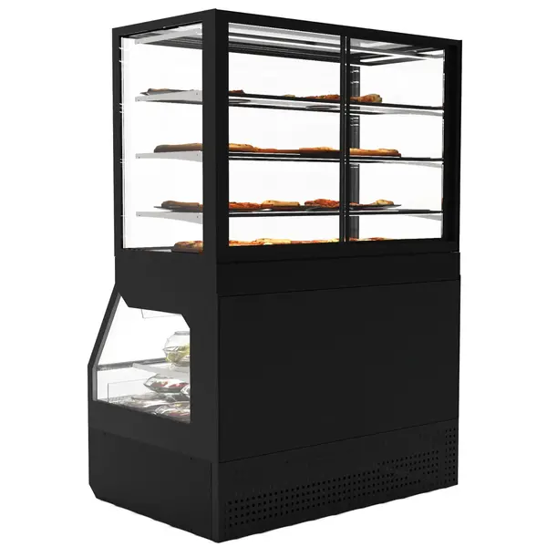 Wandmeubel (Gekoeld + Neutraal) | INTEGRA COMBI | Zwart | +4°C/+8°C (Onder) | Open (Onder) | Touchscreen | 1200x800x1480(h)mm