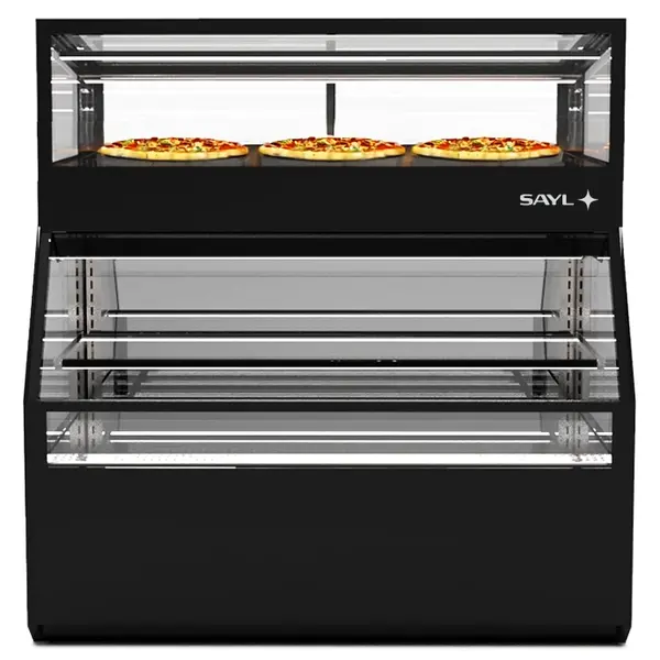 Wandmeubel (Neutraal + Verwarmd) | INTEGRA COMBI | Zwart | 60°C/70°C (Boven) | 2 + 1 Niveaus | Zelfbediening (Onder) | 0.8kW (230V) | Touchscreen | 1200x800x1230(h)mm