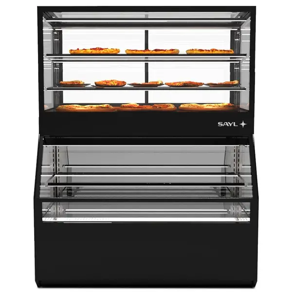 Wandmeubel (Neutraal + Verwarmd) | INTEGRA COMBI | Zwart | 60°C/70°C (Boven) | 2 + 3 Niveaus | Zelfbediening (Onder) | 0.8kW (230V) | Touchscreen | 1200x800x1480(h)mm