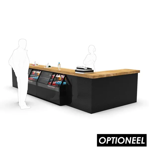 Wandmeubel (Neutraal + Gekoeld) | INTEGRA COMBI | Zwart | +4°C/+8°C (Boven) | Open (Onder) | Touchscreen | 1200x800x1480(h)mm