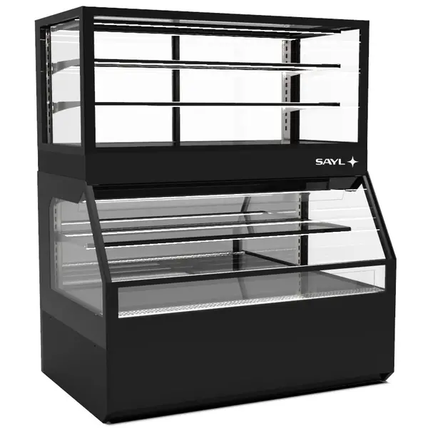 Wandmeubel (Neutraal + Gekoeld) | INTEGRA COMBI | Zwart | +4°C/+8°C (Boven) | Open (Onder) | Touchscreen | 1200x800x1480(h)mm