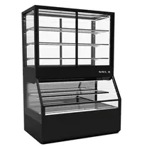 SAYL Wandmeubel (Neutraal + Gekoeld) | INTEGRA COMBI | Zwart | +4°C/+8°C (Boven) | Open (Onder) + Schuifdeuren (Boven) | Touchscreen | 1200x800x1780(h)mm