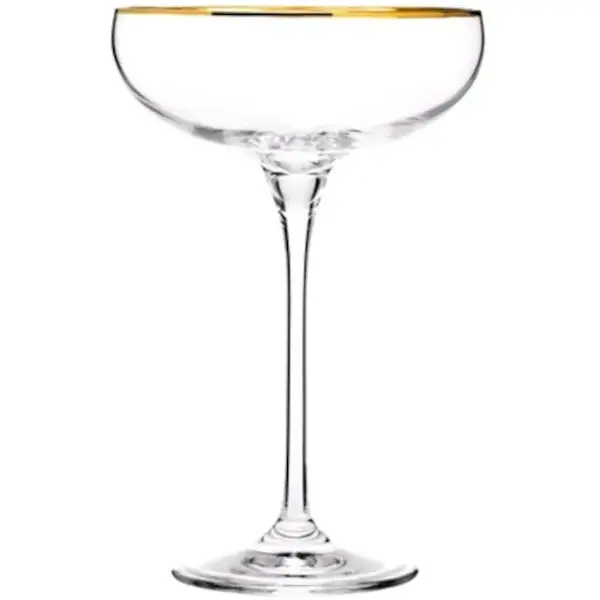 Champagneglazen | HARMONY GOLD | Kristalglas | 28cl | 6 Stuks | Ø110x170(h)mm