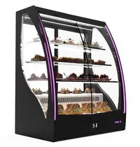 SAYL Koelvitrine | PAK | Zwart | +2°C/+6°C | Geforceerd | 4 Niveaus | Zelfbediening | Touchscreen + RGB LEDs | Wielen | 1015x620x1240(h)mm