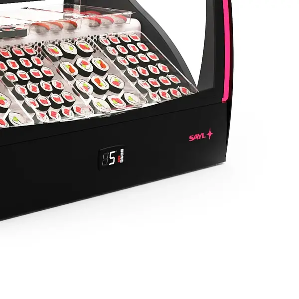 Koelvitrine | PAK | Zwart | +2°C/+6°C | Geforceerd | 4 Niveaus | Touchscreen + RGB LEDs | Wielen | 1015x620x1240(h)mm