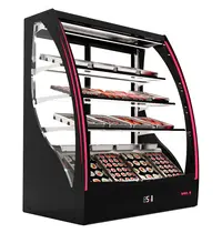 SAYL Koelvitrine | PAK | Zwart | +2°C/+6°C | Geforceerd | 4 Niveaus | Touchscreen + RGB LEDs | Wielen | 1015x620x1240(h)mm