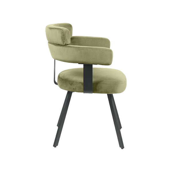 Stoel | Fluweel/Metaal | Hunter Groen | Zwart Frame | Indoor | 620x570x790(h)mm