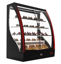 SAYL Koelvitrine | PAK | Zwart | +2°C/+6°C | Geforceerd | 4 Niveaus | Zelfbediening | Touchscreen + RGB LEDs | Wielen | 1015x620x1240(h)mm