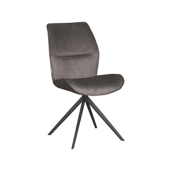 Stoel | Microsuède/Metaal | Antraciet | Zwarte Poten | Indoor | 480x640x910(h)mm