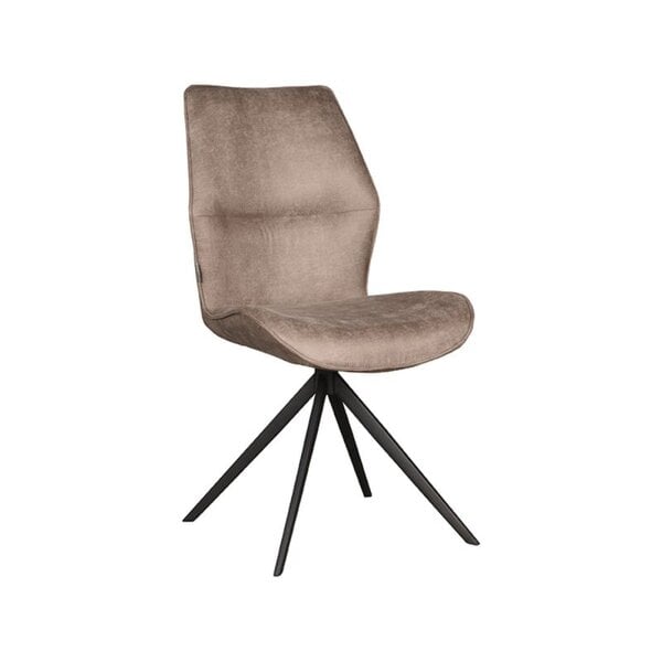 Stoel | Microsuède/Metaal | Taupe | Zwarte Poten | Indoor | 480x640x910(h)mm