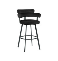 E.R.S. Barkruk | Fluweel/Metaal | Zwart | Indoor | 560x520x1010(h)mm