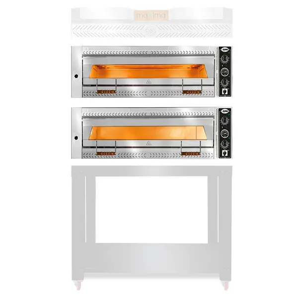 Pizzaoven | MAXIMA S | Elektrisch | 6+6x Ø35cm | 85°C/455°C | 16kW (400V) | Stapelbaar | 1370x950x760(h)mm