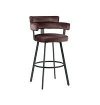 E.R.S. Barkruk | Fluweel/Metaal | Bruin | Zwart Frame | Indoor | 560x520x1010(h)mm