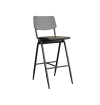 E.R.S. Barkruk | Hout/Staal | Zwart | Indoor | 490x580x1090(h)mm