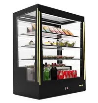 SAYL Koelvitrine | PAK | Zwart | +2°C/+6°C | Geforceerd | 4 Niveaus | Touchscreen + RGB LEDs | Wielen | 1015x620x1240(h)mm