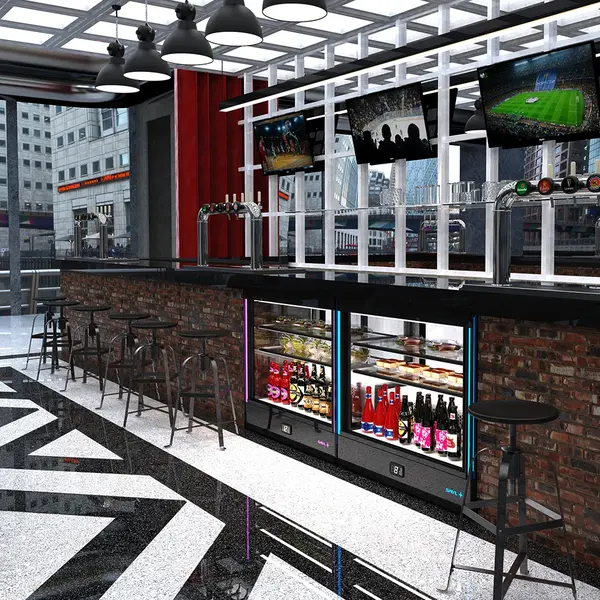 Koelvitrine | PAK | Zwart | +2°C/+6°C | Geforceerd | 3 Niveaus | Touchscreen + RGB LEDs | Wielen | 1015x620x950(h)mm