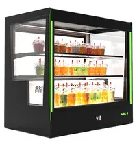 SAYL Koelvitrine | PAK | Zwart | +2°C/+6°C | Geforceerd | 3 Niveaus | Touchscreen + RGB LEDs | Wielen | 1015x620x950(h)mm