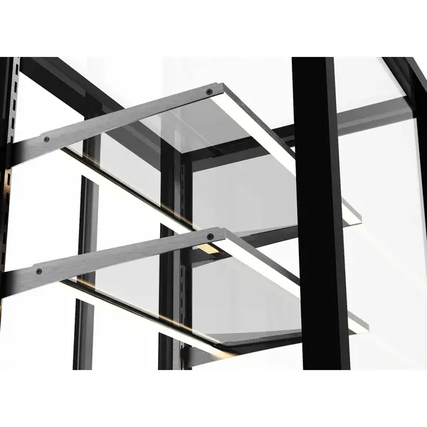 Koelvitrine | PAK | Zwart | +2°C/+6°C | Geforceerd | 3 Niveaus | Touchscreen + RGB LEDs | Wielen | 1015x620x950(h)mm