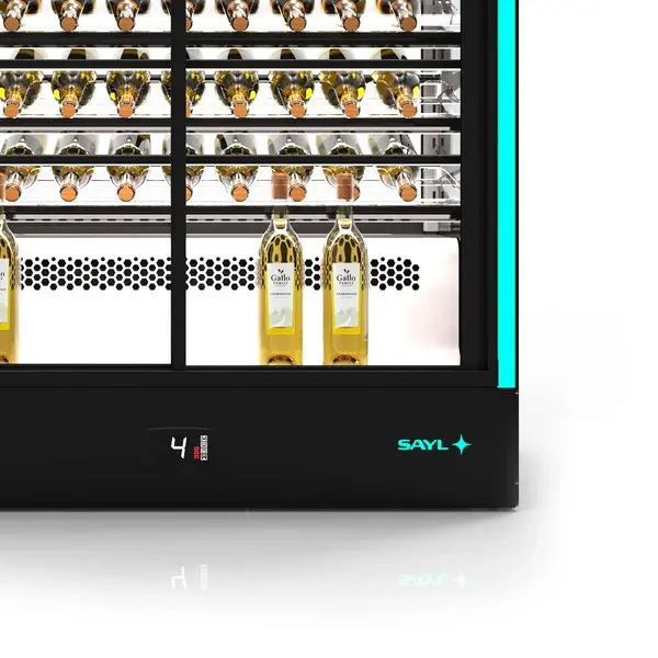 Wijnkoelvitrine | PAK | 40x 75cl | Zwart | +2°C/+6°C | Geforceerd | 3 Niveaus | Zelfbediening | Touchscreen + RGB LEDs | Wielen | 1015x620x950(h)mm