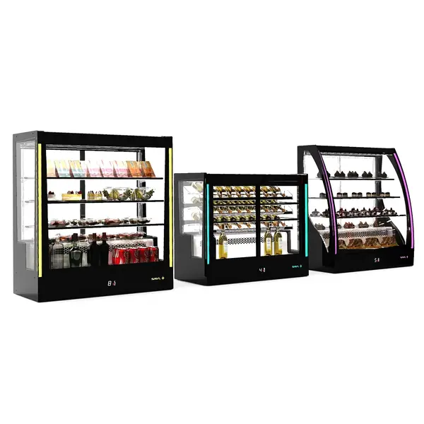 Wijnkoelvitrine | PAK | 40x 75cl | Zwart | +2°C/+6°C | Geforceerd | 3 Niveaus | Zelfbediening | Touchscreen + RGB LEDs | Wielen | 1015x620x950(h)mm