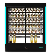 SAYL Wijnkoelvitrine | PAK | 50x 75cl | Zwart | +2°C/+6°C | Geforceerd | 4 Niveaus | Zelfbediening | Touchscreen + RGB LEDs | Wielen | 1015x620x1240(h)mm
