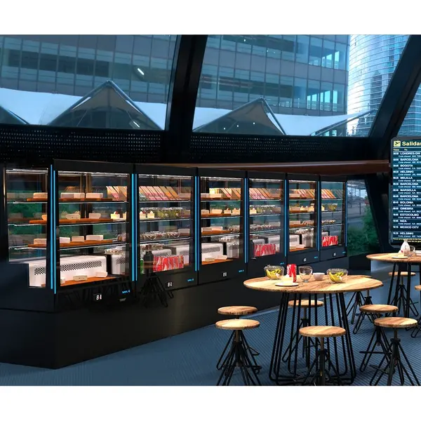 Wijnkoelvitrine | PAK | 50x 75cl | Zwart | +2°C/+6°C | Geforceerd | 4 Niveaus | Zelfbediening | Touchscreen + RGB LEDs | Wielen | 1015x620x1240(h)mm