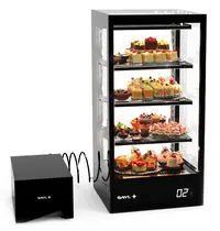 SAYL Koelvitrine | CRYSTAL BOX | Zwart | +2°C/+6°C | Geforceerd | 4 Niveaus | Touchscreen | Losse Koelunit (Inbouw) | 450x500x950(h)mm