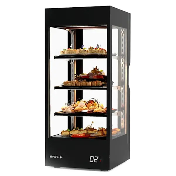 Koelvitrine | CRYSTAL BOX | Zwart | +2°C/+6°C | Geforceerd | 4 Niveaus | Touchscreen | Losse Koelunit (Inbouw) | 450x500x950(h)mm