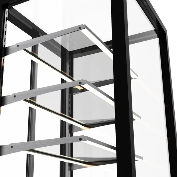 Koelvitrine | CRYSTAL BOX | Zwart | +2°C/+6°C | Geforceerd | 4 Niveaus | Touchscreen | Losse Koelunit (Inbouw) | 450x500x950(h)mm