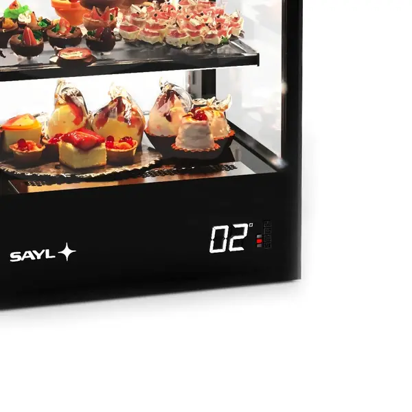 Koelvitrine | CRYSTAL BOX | Zwart | +2°C/+6°C | Geforceerd | 4 Niveaus | Touchscreen | Losse Koelunit (Inbouw) | 450x500x950(h)mm