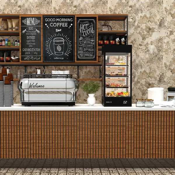 Koelvitrine | CRYSTAL BOX | Zwart | +2°C/+6°C | Geforceerd | 4 Niveaus | Touchscreen | Losse Koelunit (Inbouw) | 450x500x950(h)mm