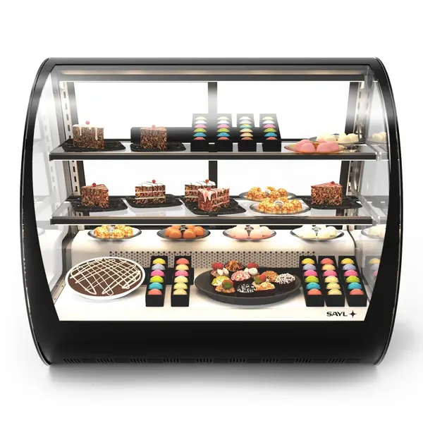 Koelvitrine | VELA | Zwart | +2°C/+6°C | Geforceerd | 3 Niveaus | 800x700x740(h)mm