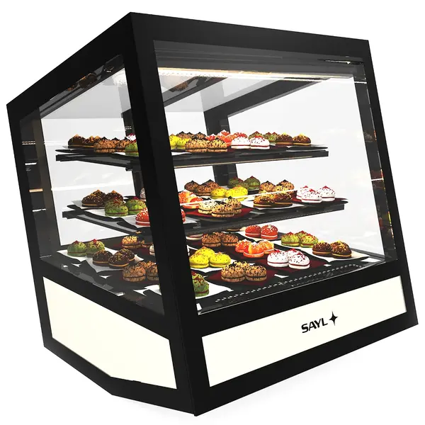 Koelvitrine | QBO | Zwart | +4°C/+8°C | Geforceerd | 1/2/3 Niveaus | RGB Backlight | 620x670x670(h)mm