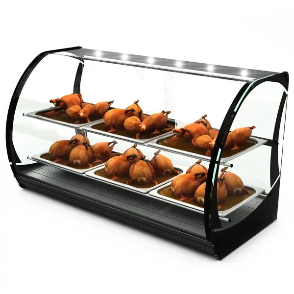 Warmhoudvitrine | HONDA | Zwart | 6x 2/3 GN | 30°C/80°C | Statisch | 2 Niveaus | 1.8kW (230V) | 1100x510x635(h)mm