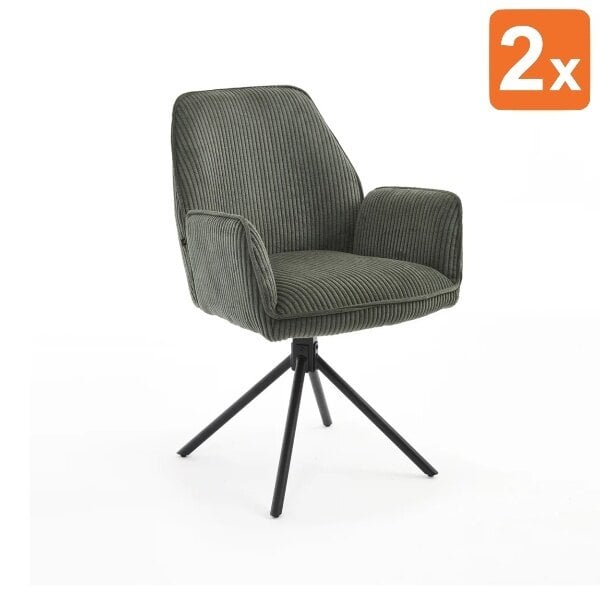 Draaistoelen | Stof/Metaal | Groen | Zwarte Poten | Indoor | 2 Stuks | 600x640x880(h)mm