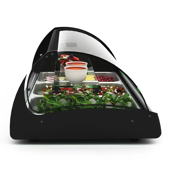 Tapasvitrine | SPLENDID | Zwart/RVS | 3x 1/1 GN | +2°C/+6°C | Statisch | 2 Niveaus | Zelfbediening | 1210x650x420(h)mm