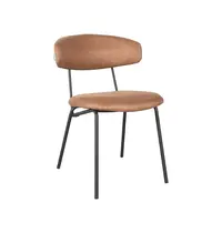 E.R.S. Stoel | Microvezel/Metaal | Cognac | Zwart Frame | Indoor | 530x590x790(h)mm