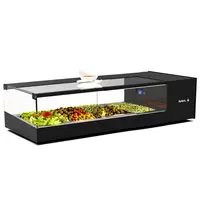 SAYL Tapasvitrine | LOGIC | Zwart | 4x 1/3 GN | +2°C/+6°C | Statisch | 1 Niveau | 970x380x225(h)mm