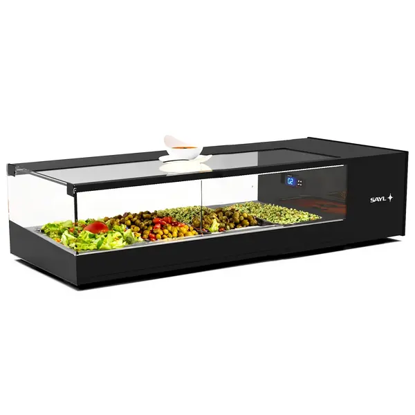 Tapasvitrine | LOGIC | Zwart | 4x 1/3 GN | +2°C/+6°C | Statisch | 1 Niveau | 970x380x225(h)mm