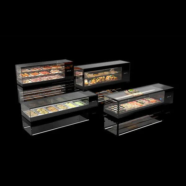 Tapasvitrine | LOGIC | Zwart | +2°C/+6°C | Statisch | 1 Niveau | 970x380x225(h)mm