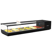 SAYL Tapasvitrine | LOGIC | Zwart | 6x 1/3 GN | +2°C/+6°C | Statisch | 1 Niveau | 1320x380x225(h)mm
