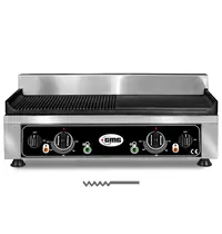 GMG Bak-/Grillplaat | Elektrisch | Glad/Gegroefd Oppervlak 520x240 (Gietijzer) | 50°C/300°C | 2.2kW (230V) | 540x330x240(h)mm